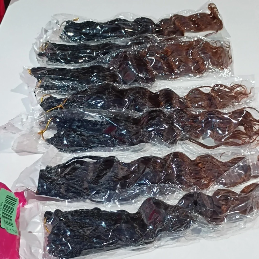 Deep Wave Crochet Hair 12” Pre Looped Braids 7‎ Packs